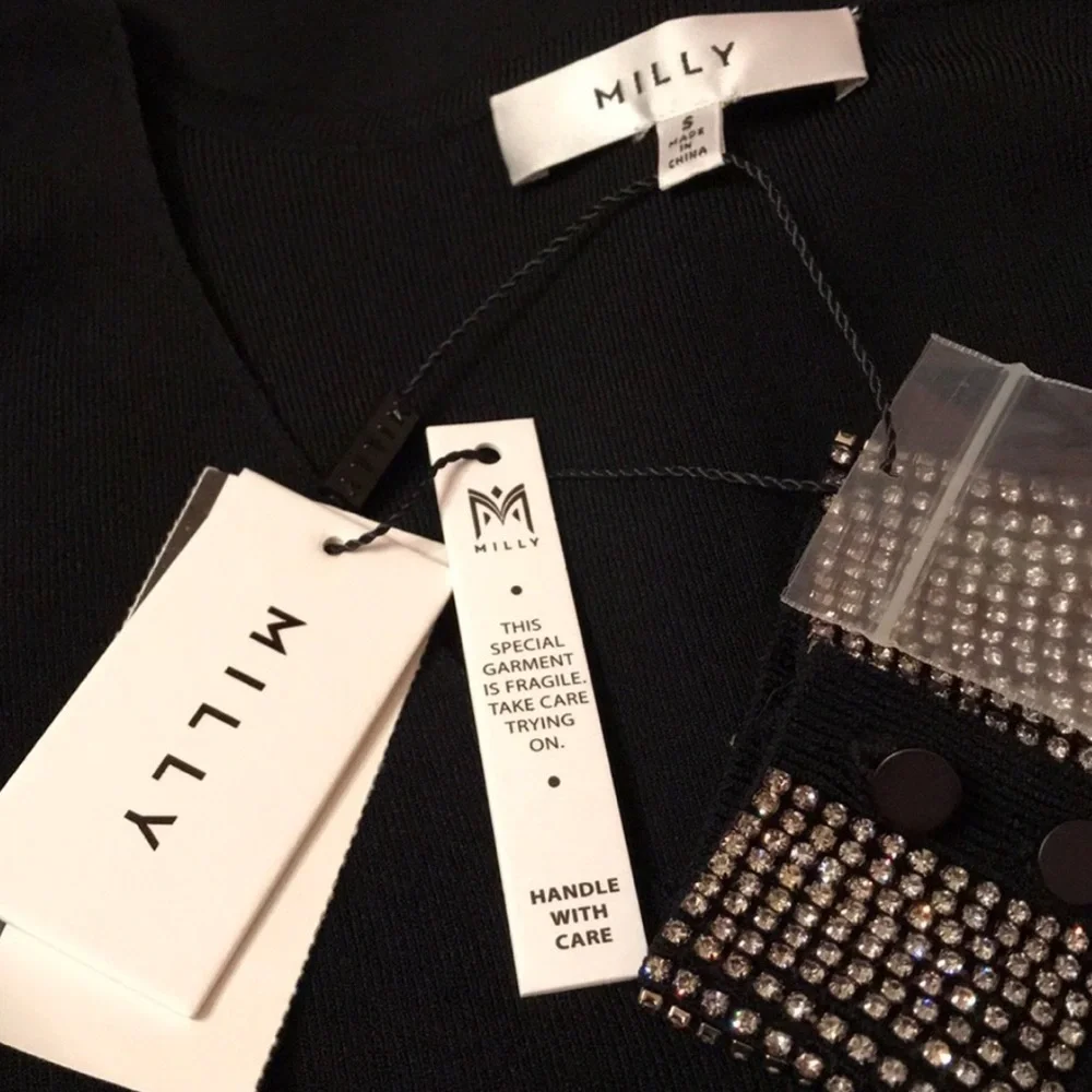 NWT MILLY Rhinestone-Cuff Pullover - Picture 4 of 6